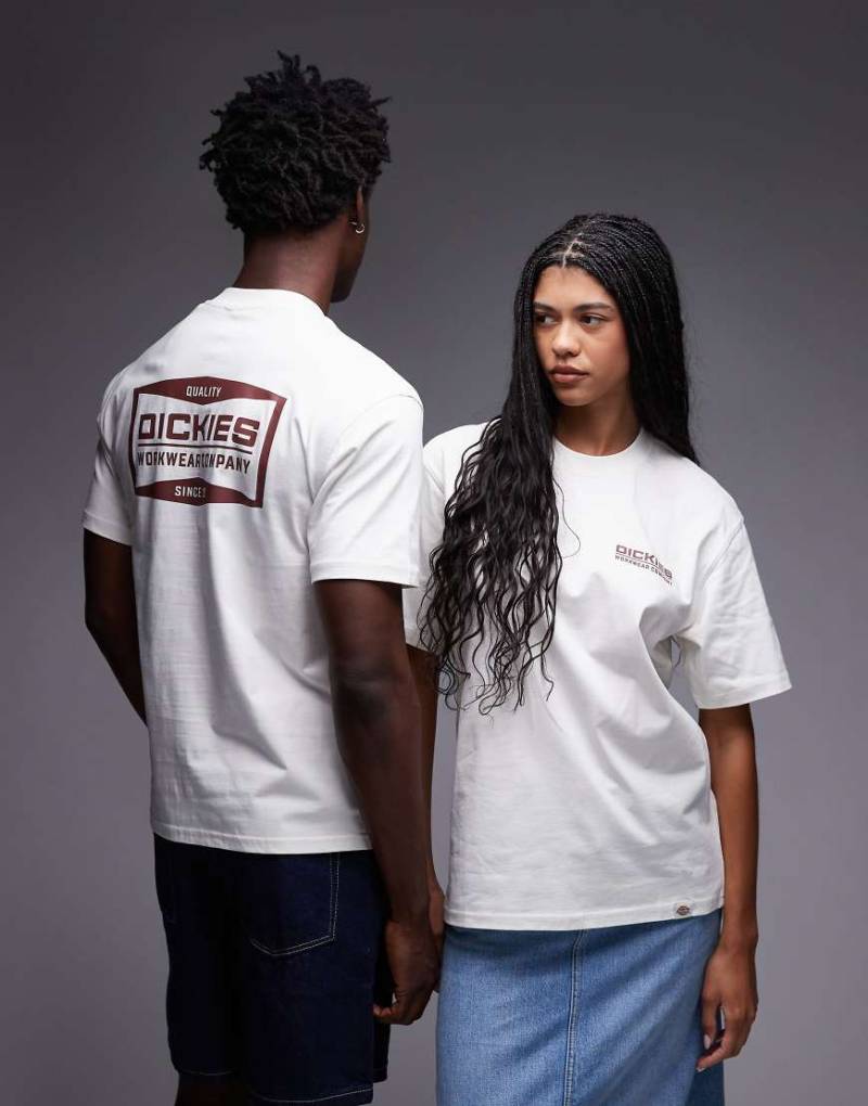 Dickies - Bolivar - T-Shirt in Wollweiß mit großem Backprint und Logo von Dickies