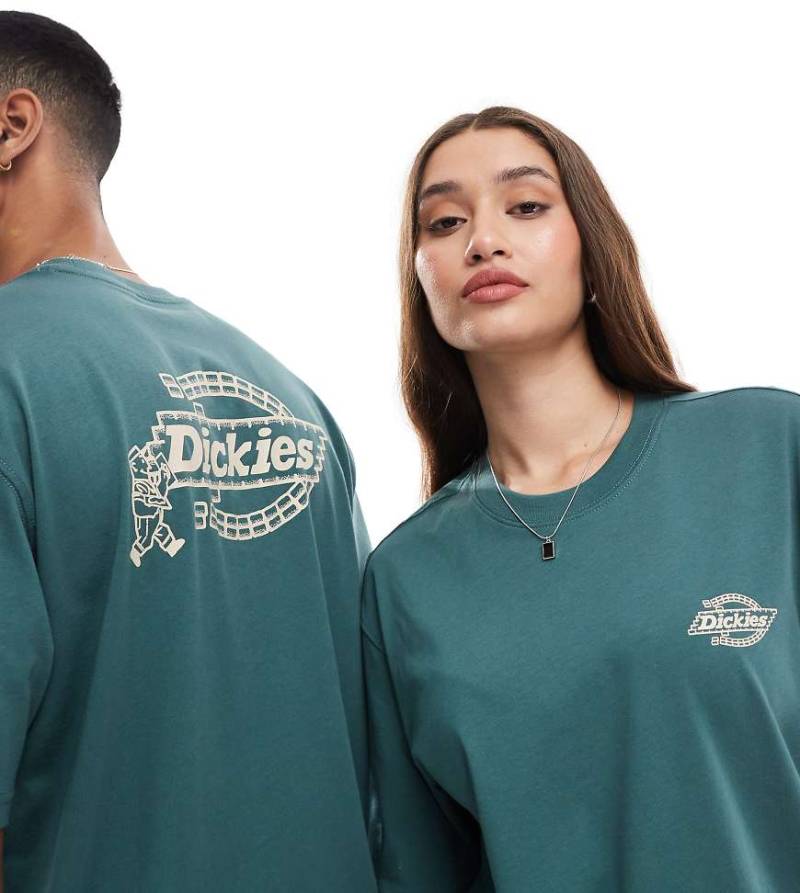 Dickies - Brick Mason - T-Shirt in Dunkelgrün mit Logoprint auf dem Rücken, exklusiv bei ASOS von Dickies
