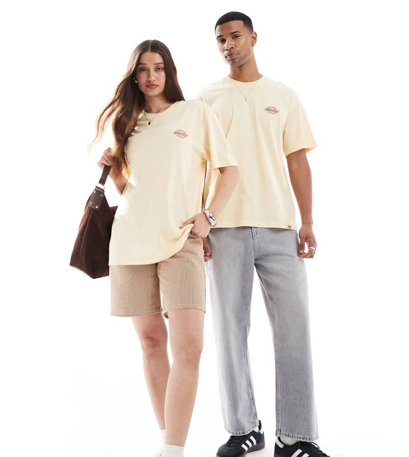 Dickies - Brick Mason - T-Shirt in Pastellgelb mit Logoprint auf dem Rücken, exklusiv bei ASOS von Dickies