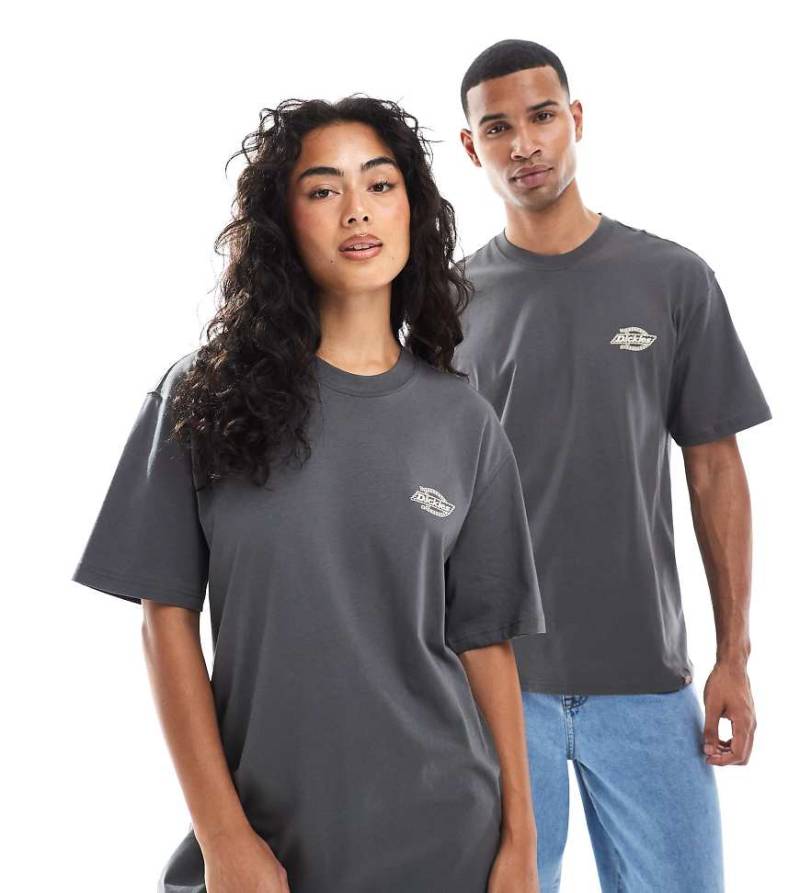 Dickies - Brick Mason - T-Shirt in Schiefergrau mit Logoprint auf dem Rücken, exklusiv bei ASOS von Dickies