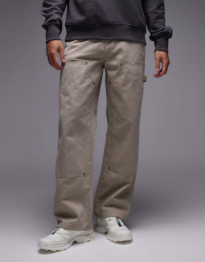 Dickies - Carpenter-Hose in Hellbraun mit verstärkter Kniepartie aus Canvas-Brown von Dickies