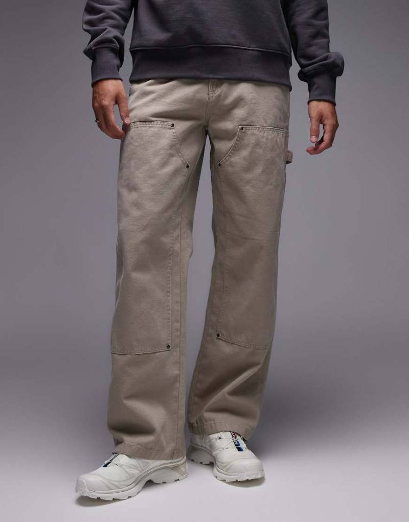 Dickies - Carpenter-Hose in Hellbraun mit verstärkter Kniepartie aus Canvas-Brown von Dickies