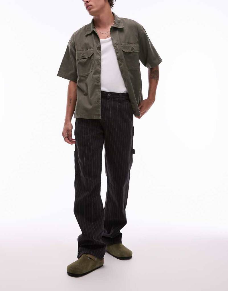 Dickies - Carpenter-Hose in Schwarz und Wollweiß mit Nadelstreifen von Dickies