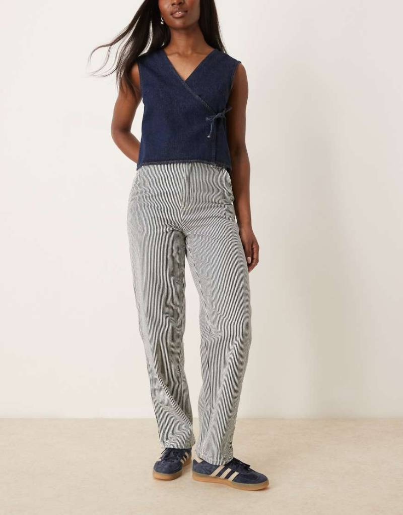 Dickies - Carpenter-Jeanshose in Marineblau mit Hickory-Streifen von Dickies