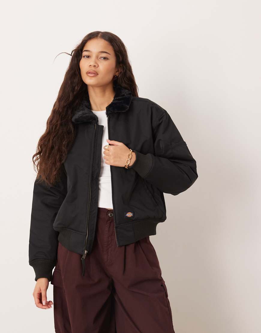 Dickies - Coalfield - Fliegerjacke in Schwarz mit Detail am Kragen von Dickies