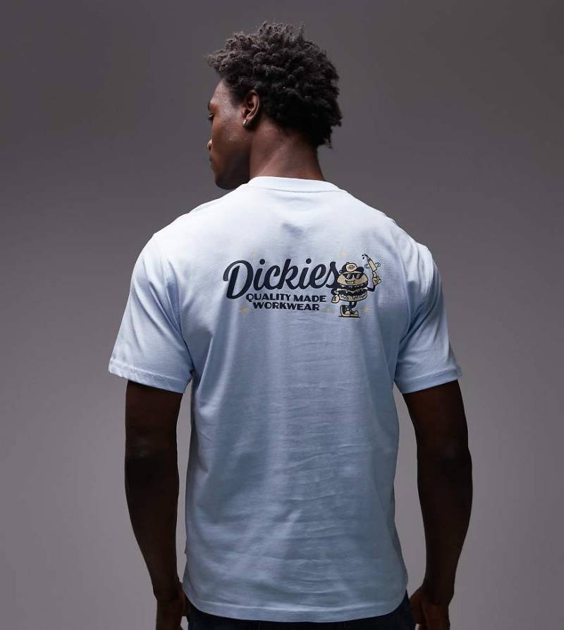 Dickies - Coalton - T-Shirt in Hellblau mit Burger-Grafikprint am Rücken, exklusiv bei ASOS von Dickies