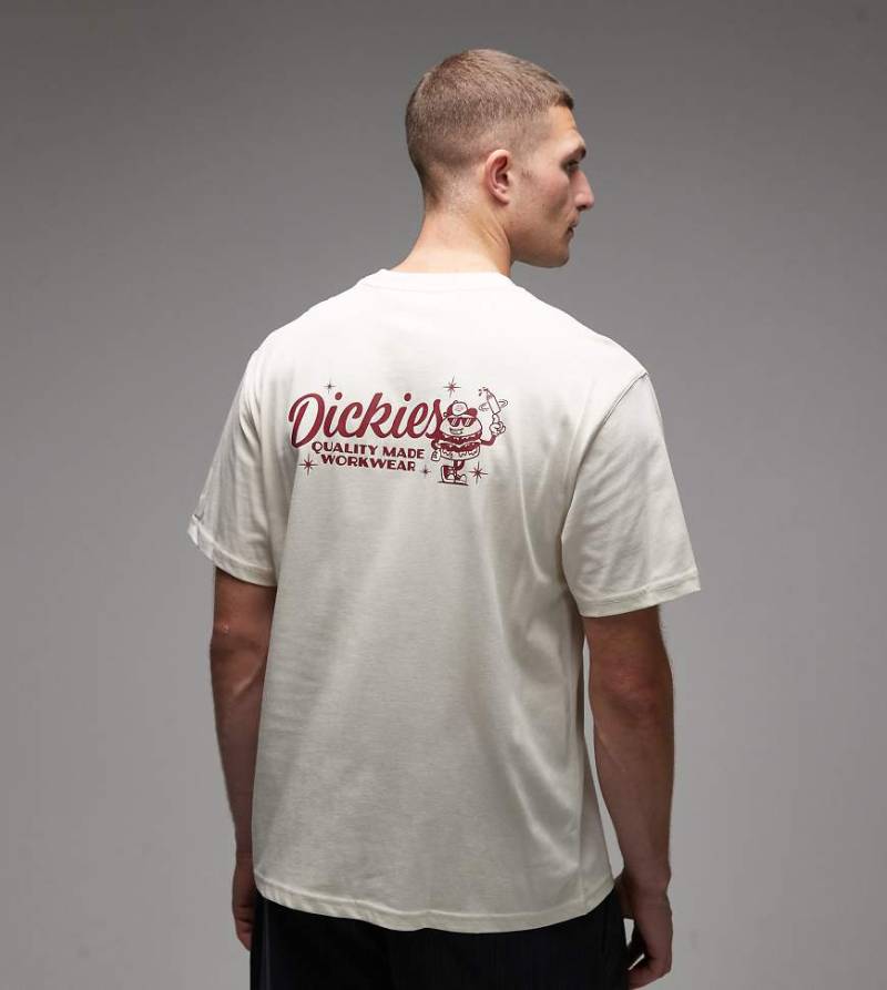 Dickies - Coalton - T-Shirt in Wollweiß mit Burger-Grafikprint auf der Rückseite, exklusiv bei ASOS von Dickies