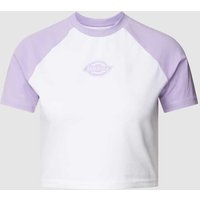 Dickies Cropped T-Shirt mit Logo-Print Modell 'SODAVILLE' in Lila, Größe L von Dickies