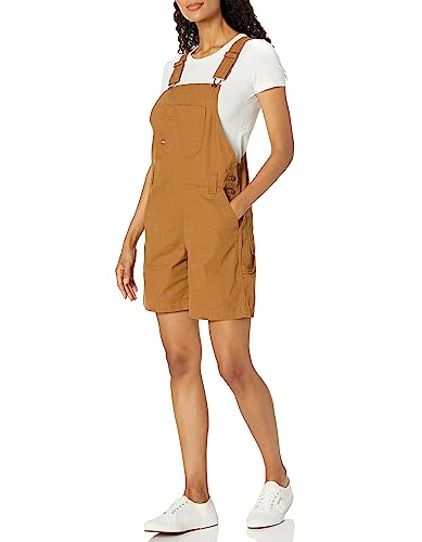 Dickies Damen Trägerhose, 17,8 cm Shortalls, Gespülte braune Ente, Large von Dickies