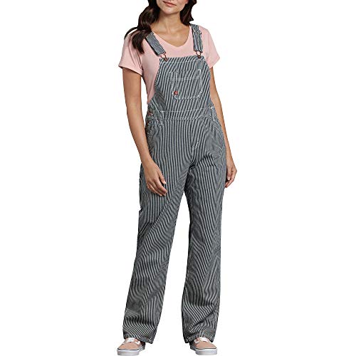 Dickies, Damen, Latzhose im legeren Stil mit geradem Bein, RINSED HICKORY STRIPE, M von Dickies