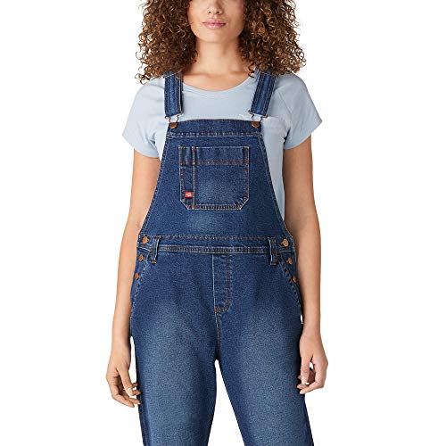 Dickies Damen Denim Boyfriend Bib Lätzchen-Overall, Retro Stonewash, Large von Dickies