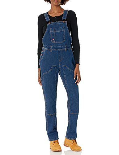 Dickies Damen Denim Double Front Bib Overalls, Dunkles Stone Wash, L EU von Dickies