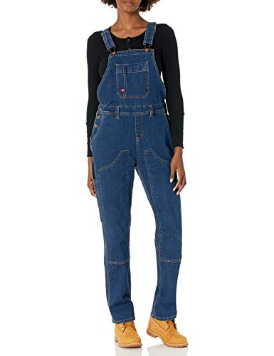 Dickies Damen Denim Double Front Bib Overalls, Dunkles Stone Wash, M EU von Dickies