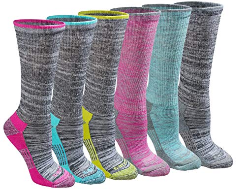 Dickies Damen Dri-tech Fashion Moisture Control Crew (5/6/12 Pairs) (S-XL) Socken, Grau meliert hell (6 Paar), Large von Dickies