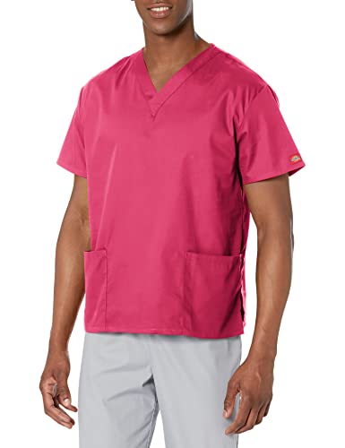 Dickies Damen EDS Signature Scrubs 86706 Missy Fit Top mit V-Ausschnitt Medizinisches Schlupfhemd, Knallpink (Hot Pink), Groß von Dickies