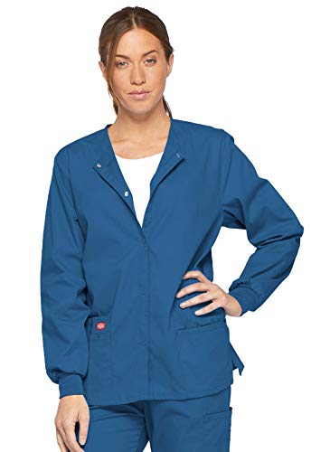 Dickies Damen EDS Signature Scrubs Missy Fit Aufwärmjacke mit Druckknöpfen vorne - Blau - Small von Dickies