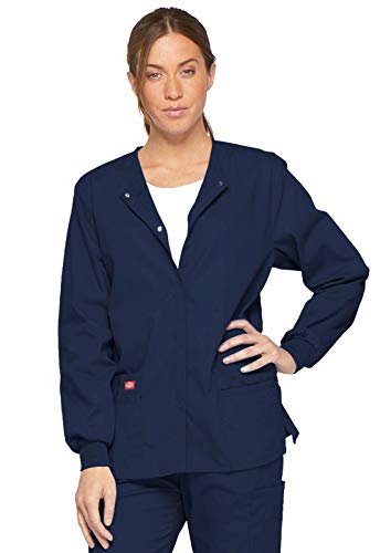 Dickies Damen EDS Signature Scrubs Missy Fit Aufwärmjacke mit Druckknöpfen vorne - Blau - Small von Dickies