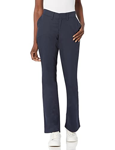 Dickies Damen Flache Vorderseite, Stretch-Twill-Hose, schmale Passform, Bootcut Khakihose, Dunkles Marineblau, 18 R von Dickies