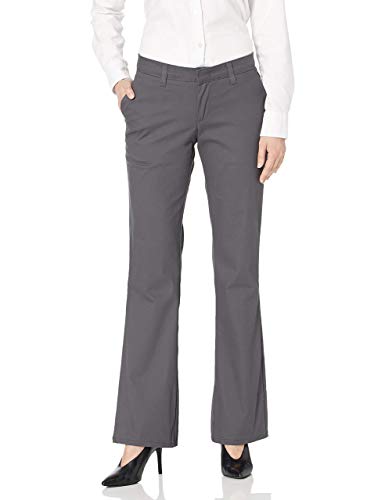Dickies Damen Flache Vorderseite, Stretch-Twill-Hose, Schmale Passform, Bootcut Khakis, anthrazit, 42 von Dickies