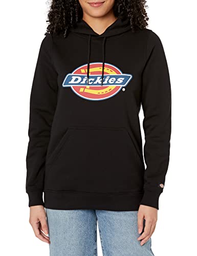 Dickies Damen Heavyweight Logo Fleece Pullover Fleecepullover, Schwarz gestrickt, 46 von Dickies