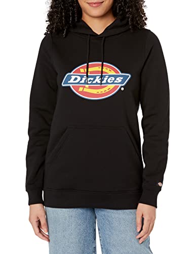 Dickies Damen Heavyweight Logo Fleece Pullover Fleecepullover, Schwarz gestrickt, Medium von Dickies