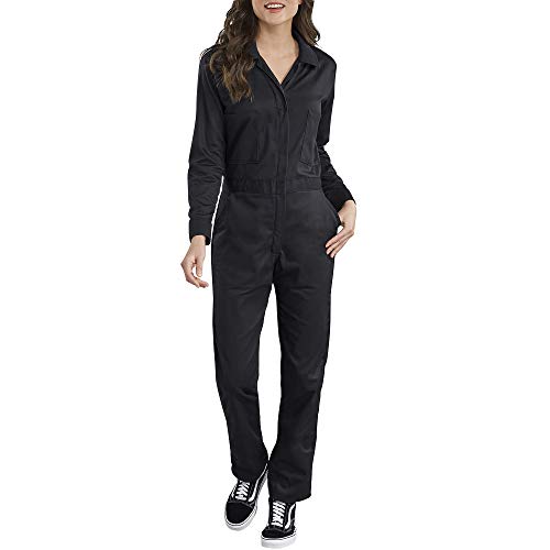 Dickies Damen Langarm-Overall aus Baumwoll-Twill Arbeitsoverall, Schwarz, Medium von Dickies