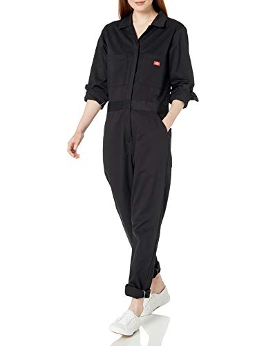 Dickies Damen Langarm-Overall aus Baumwoll-Twill Arbeitsoverall, schwarz, X-Large von Dickies