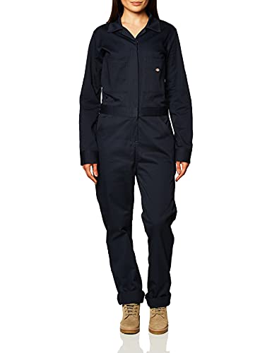 Dickies Damen Langarm-Overall aus Baumwoll-Twill Arbeitsoverall, Dunkles Marineblau, Medium von Dickies