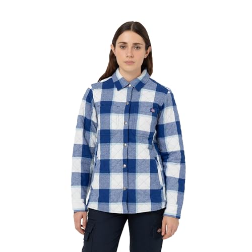 Dickies Damen No Values Found Arbeits-T-Shirt, Surf Blue Campside Plaid, S von Dickies