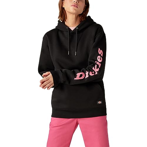 Dickies Damen Pullover mit schwerem Logo-Ärmel, Schwarz gestrickt, XS von Dickies