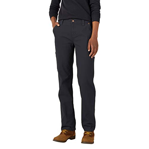 Dickies Damen Relaxed Straight Carpenter Duck Pant Arbeitshose, Schwarz abgespült, 36 von Dickies