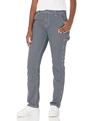Dickies Damen Relaxed Straight Carpenter Stripe Pant Arbeitshose, Gespülter Hickory-Streifen, 34 von Dickies