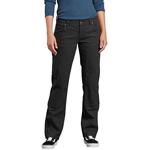 Dickies Damen Relaxed Straight Stretch Duck Double Front Carpenter Pant Arbeitshose, Schwarz abgespült, 38 von Dickies