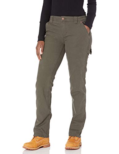 Dickies Damen Relaxed Straight Zimmermann-Entenhose Arbeitshose, Ausgewaschenes Moosgrün, 36 von Dickies