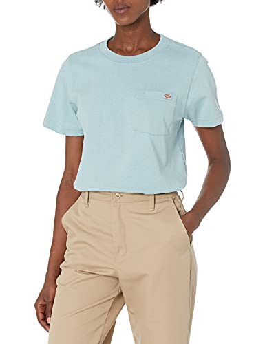 Dickies Damen Kurzärmeliges Taschen T-Shirt, Dockside Blue, Small von Dickies