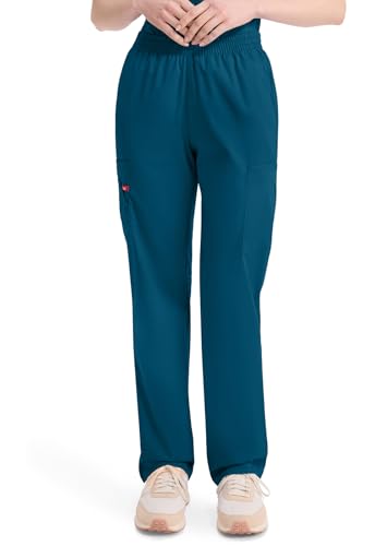 Dickies Damen Signature Elastic Waist Scrubs Pants-ásticaب Schlauch mit elastischem Bund Medizinische Schlupfhose, Blau (Caribbean Blue), XX-Small Zierlich von Dickies