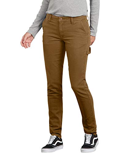 Dickies Damen Slim Straight Stretch Duck Carpenter Pant Arbeitshose, Braune Ente, 46 von Dickies