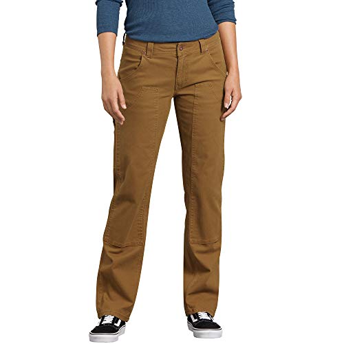 Dickies Damen Schreinerhose mit Doppelter Vorderseite, Dehnbar, Arbeitshose, Braune Ente, 38 von Dickies