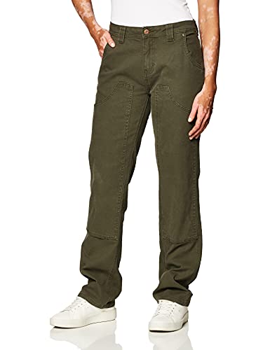 Dickies Damen Stretch Duck Doppelter Schreinerhose Arbeitshose, Ausgewaschenes Moosgrün, 36 von Dickies