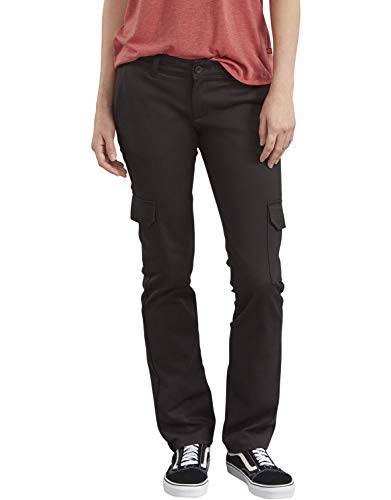 Dickies Damen Stretch Twill Straight Leg Cargo Pant Arbeitshose, Schwarz abgespült, 34 von Dickies