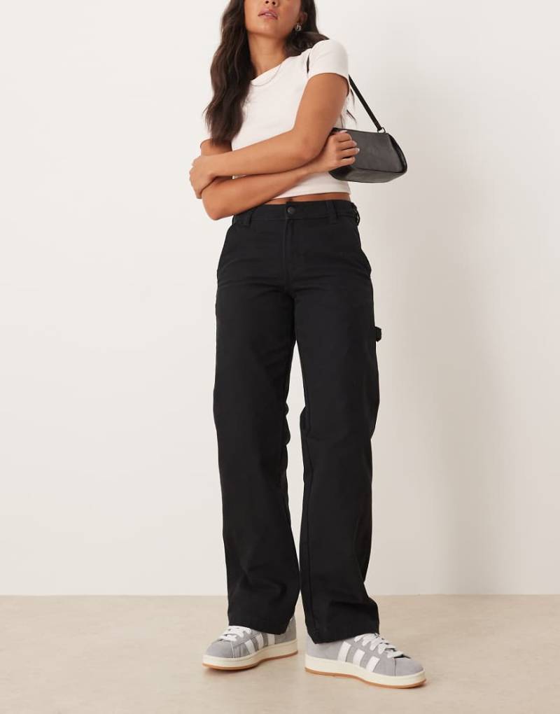 Dickies - Duck - Carpenter-Hose aus Canvas in Schwarz mit weitem Bein von Dickies