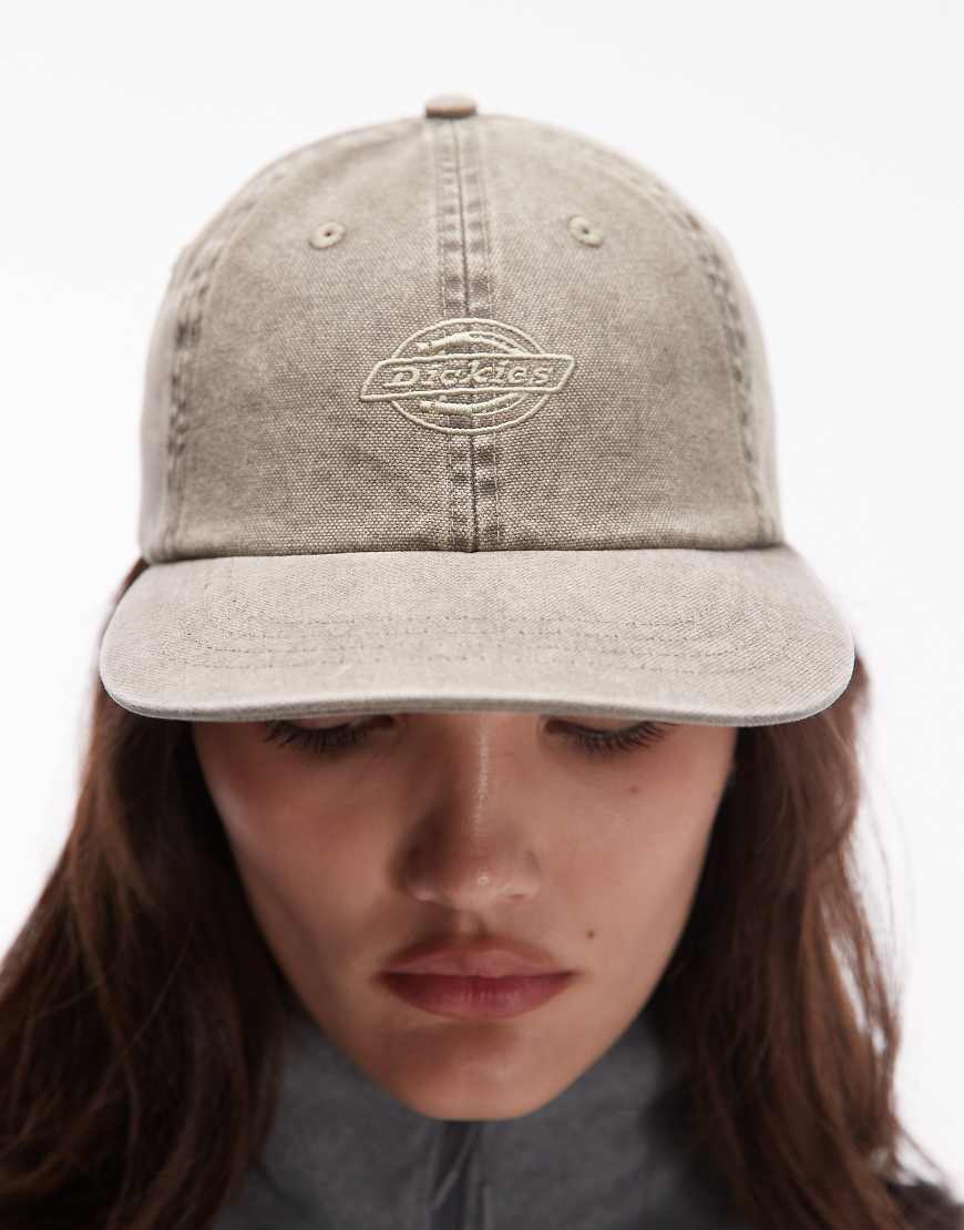 Dickies - Duck - Dad-Kappe in verwaschenem Khakigrün mit farblich abgestimmtem, mittigem Logo von Dickies