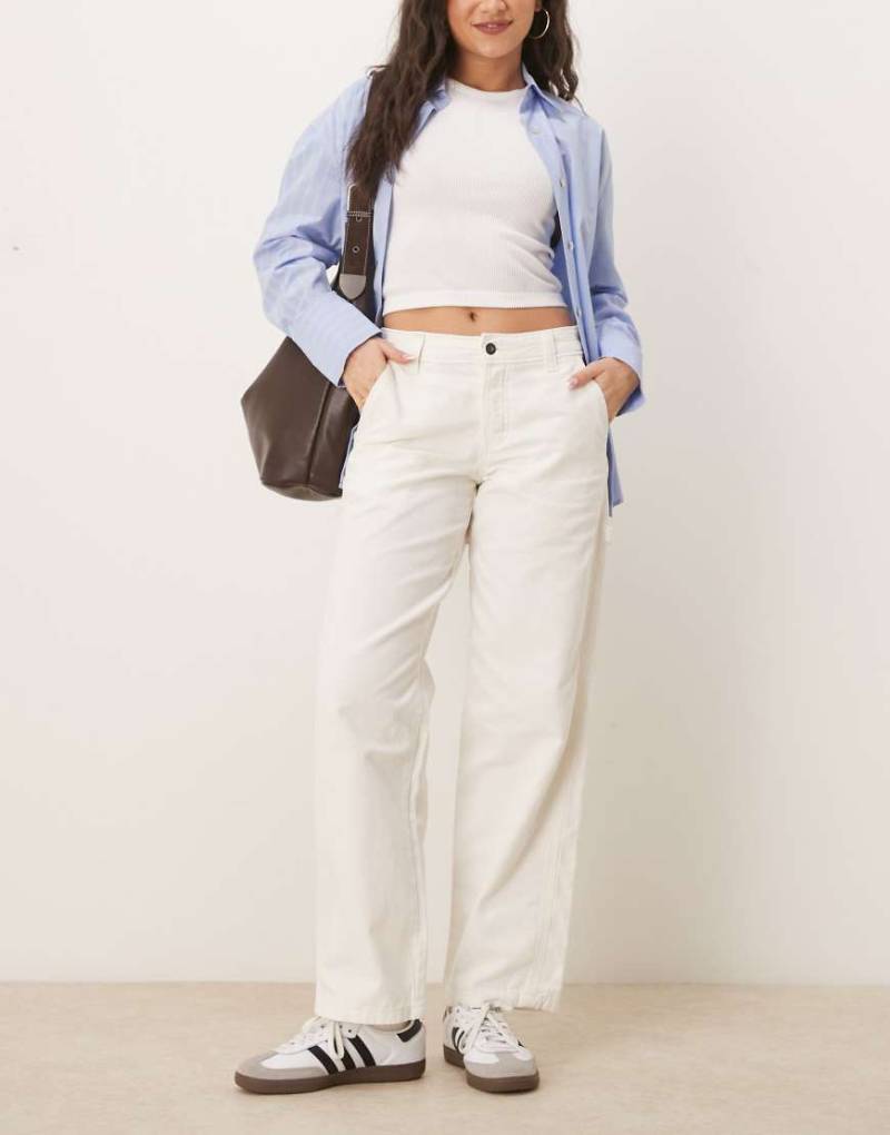 Dickies - Duck - Hose aus Canvas in verwaschenem Wollweiß von Dickies