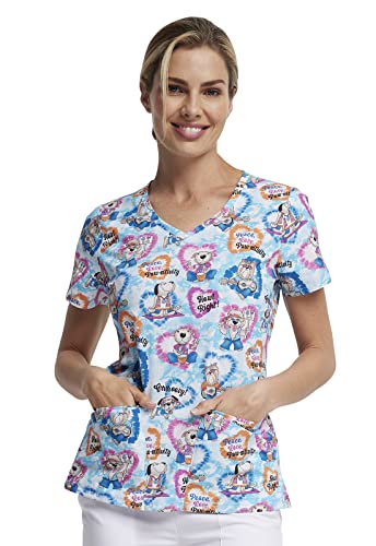 Dickies EDS DK721 Damen-Oberteil mit V-Ausschnitt, Hippie Hounds, Mittel von Dickies