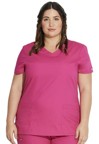 Dickies EDS Signature Damen Schlupfkasack V-Ausschnitt 85906, Knallpink (Hot Pink), Groß von Dickies