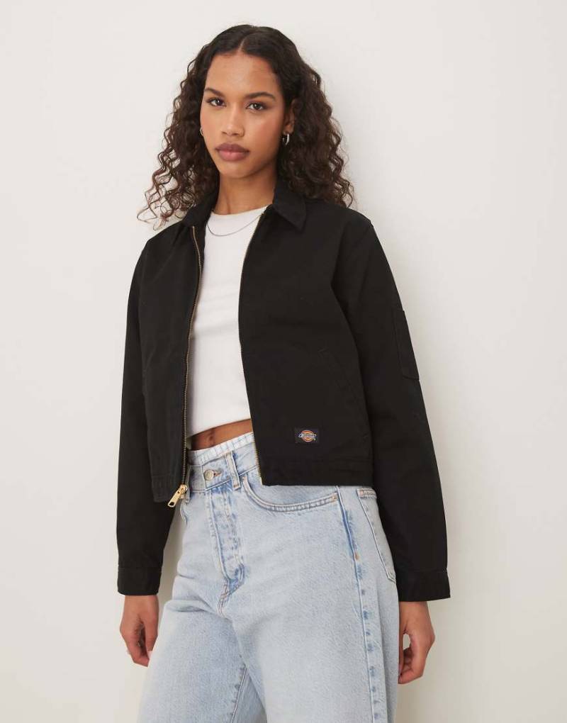 Dickies - Eisenhower - Gefütterte, kurze Jacke in Schwarz von Dickies