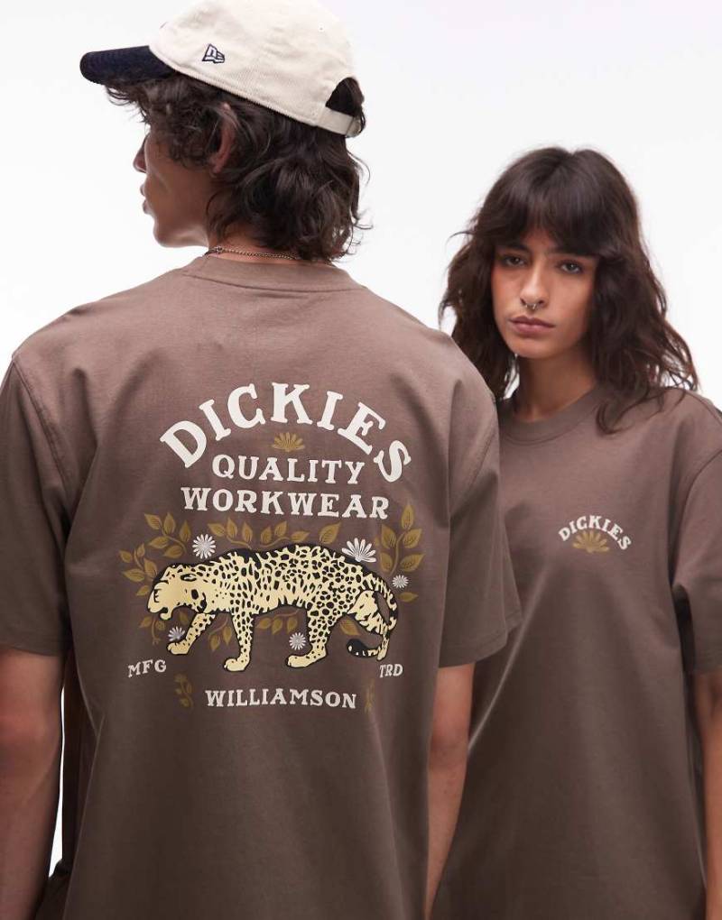 Dickies - Fort Lewis - T-Shirt in Braun mit Grafikprint am Rücken von Dickies