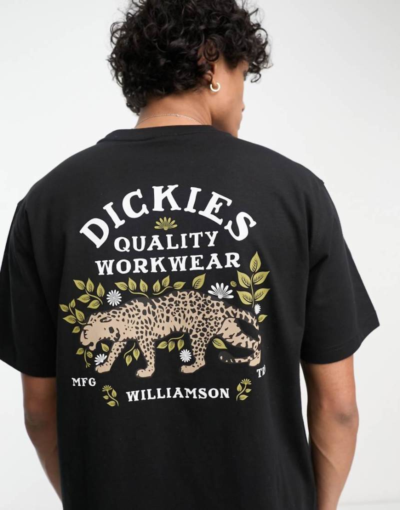 Dickies - Fort Lewis - T-Shirt in Schwarz mit Tigerprint auf dem Rücken, exklusiv bei ASOS von Dickies