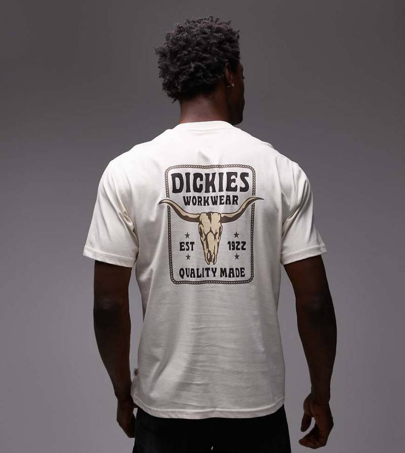 Dickies - Fort Peck - T-Shirt in Wollweiß mit Western-Rückenprint - Exklusiv bei ASOS von Dickies