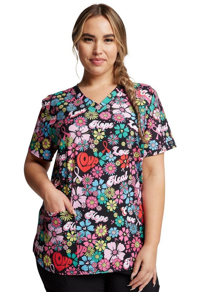 Dickies Funktionsbluse Bunt bedruckter Damen Kasack "Flower Power" Kasack mit Motiv von Dickies